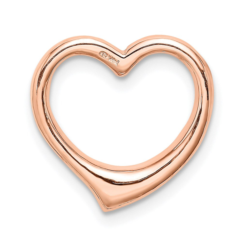 Million Charms 14K Rose Gold Themed Polished Heart Chain Slide