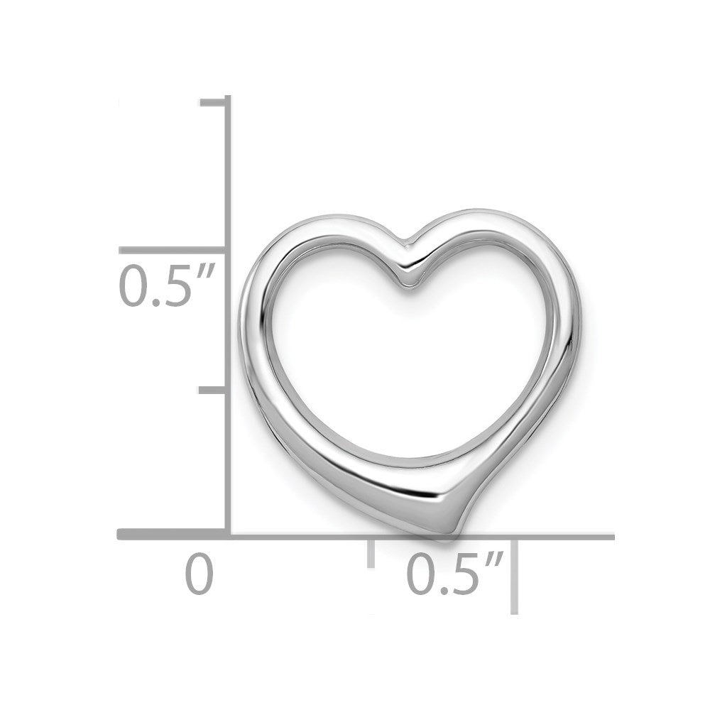 Million Charms 14K White Gold Themed Polished Heart Chain Slide