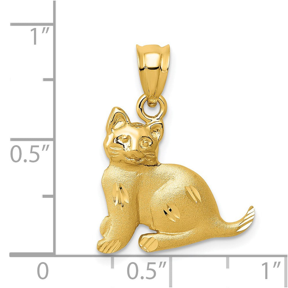 Million Charms 14K Yellow Gold Themed Cat Charm