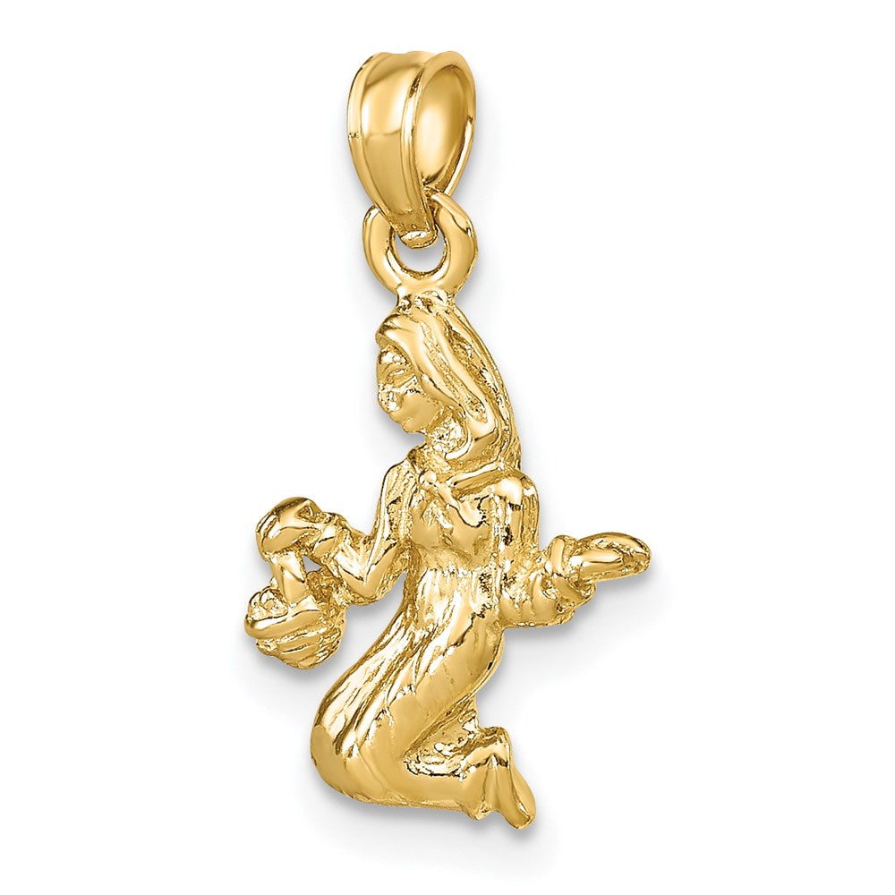 Million Charms 14K Yellow Gold Themed 3-D Virgo Zodiac Charm