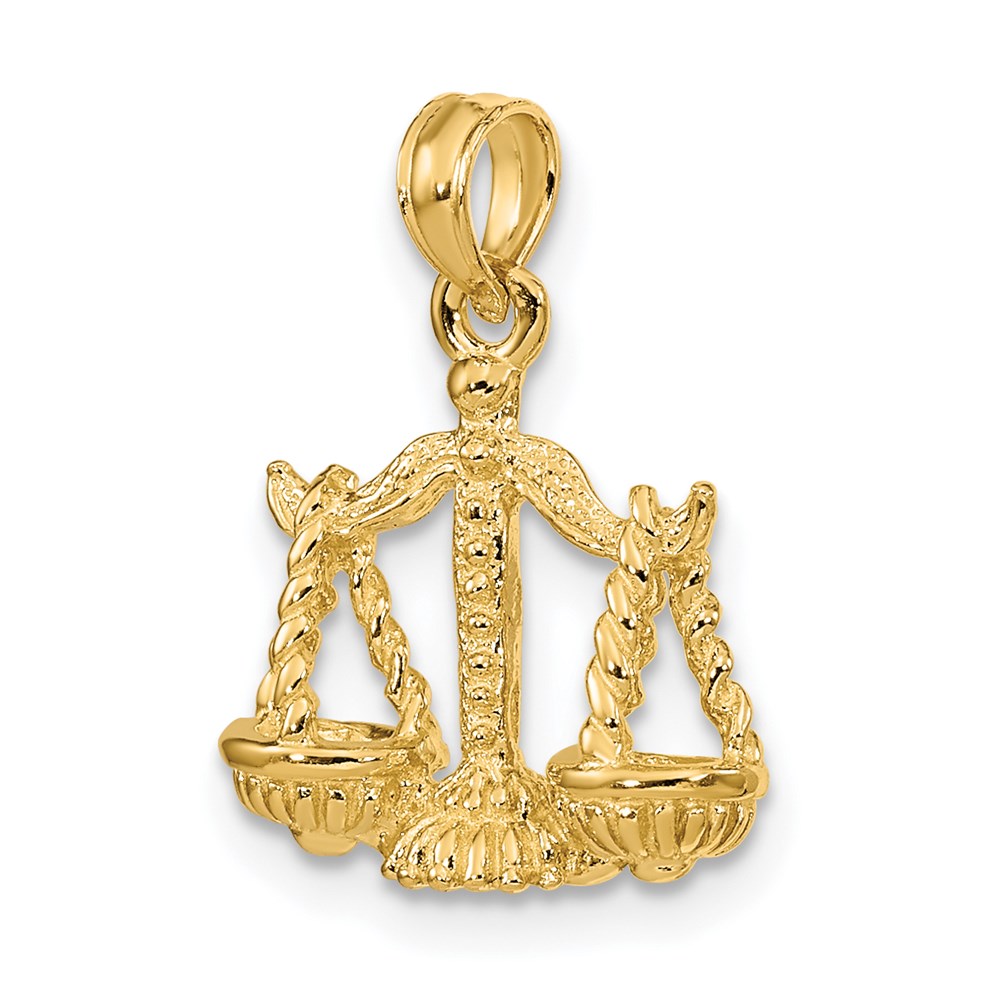 Million Charms 14K Yellow Gold Themed 3-D Libra Zodiac Charm