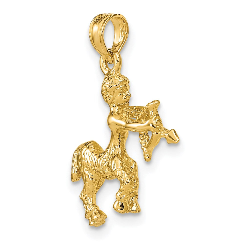 Million Charms 14K Yellow Gold Themed 3-D Sagittarius Zodiac Charm