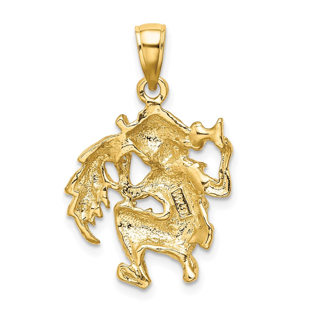 Million Charms 14K Yellow Gold Themed Large Aquarius Zodiac Charm