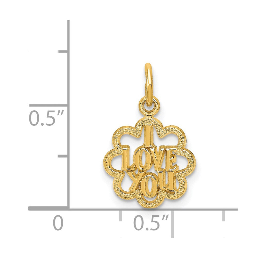 Million Charms 14K Yellow Gold Themed I Love You Charm