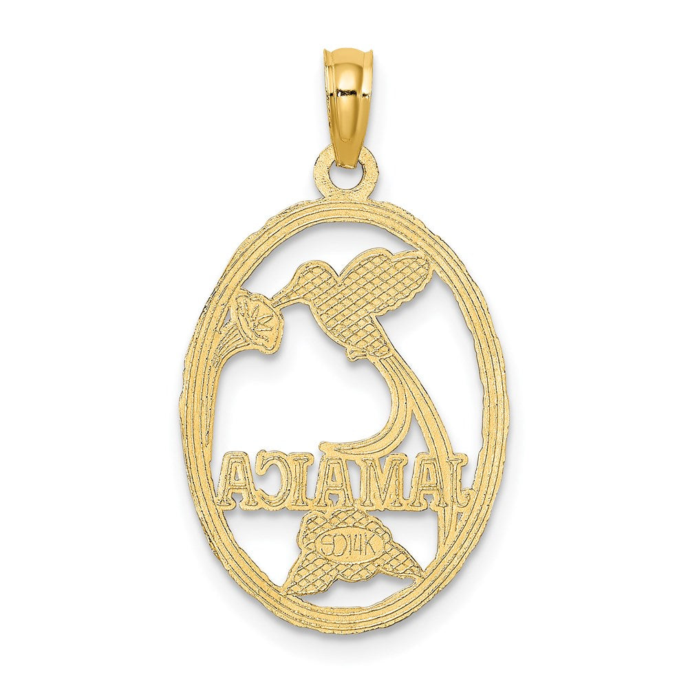 Million Charms 14K Yellow Gold Themed Jamaica With Bird & Flowers Charm