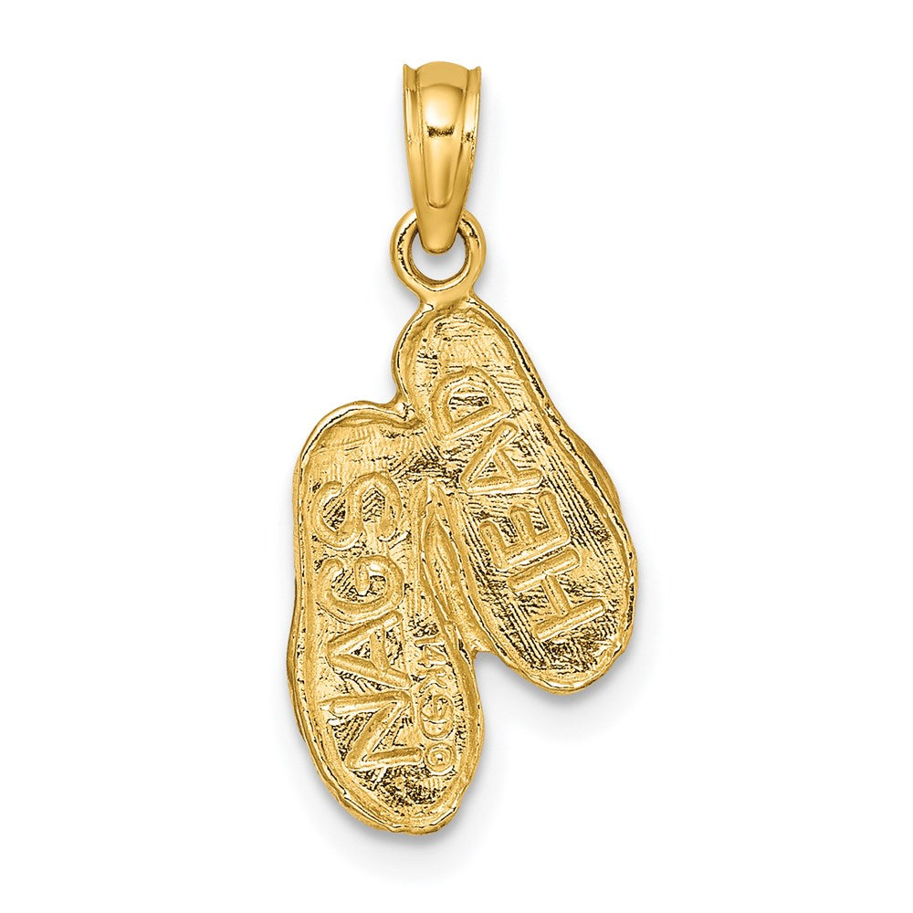 Million Charms 14K Yellow Gold Themed Nags Head Double Flip-Flop Charm