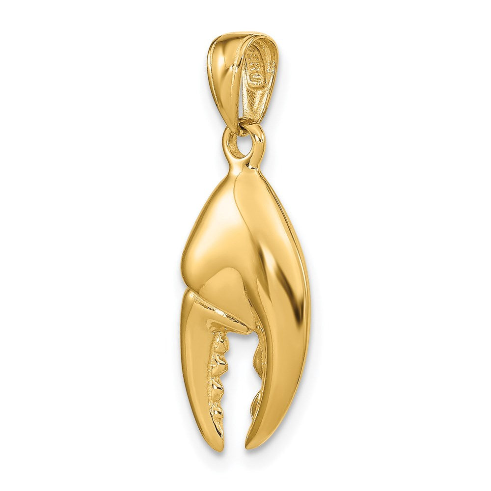 Million Charms 14K Yellow Gold Themed 3-D Moveable Stone Crab Claw Pendant