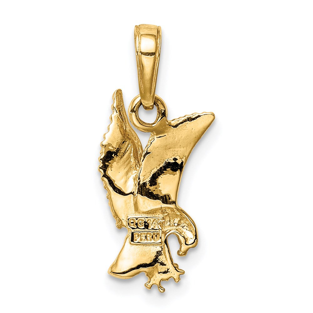 Million Charms 14K Yellow Gold Themed Eagle Landing Pendant