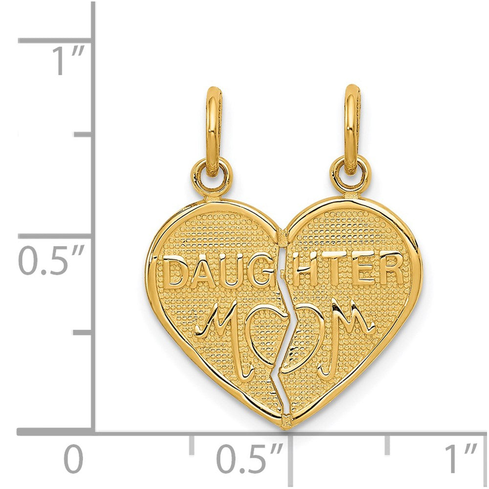 Million Charms 14K Yellow Gold Themed Break-Apart Mom & Daughter Charm