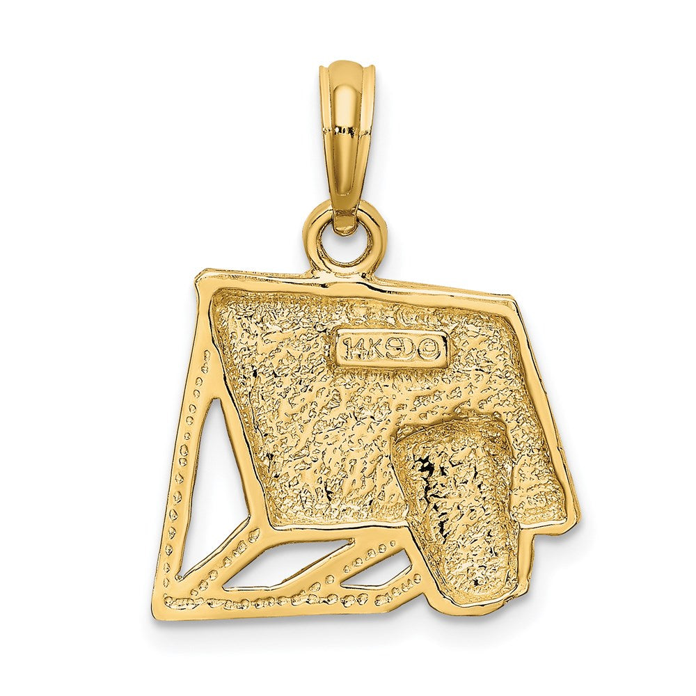Million Charms 14K Yellow Gold Themed Sports Basketball Hoop Charm