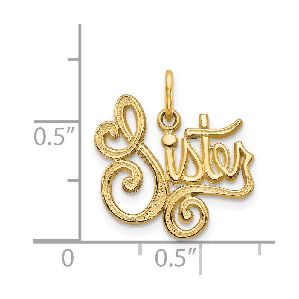 Million Charms 14K Yellow Gold Themed Sister Charm
