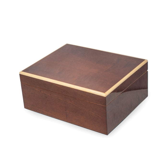Occasion Gallery Burl Wood Color Lacquered "Burl" Wood Humidor with Spanish Cedar Lining.  Holds Up To 60 Cigars and Includes a Hygrometer & Humidistat.  5 L x 11.25 W x 9.25 H in.