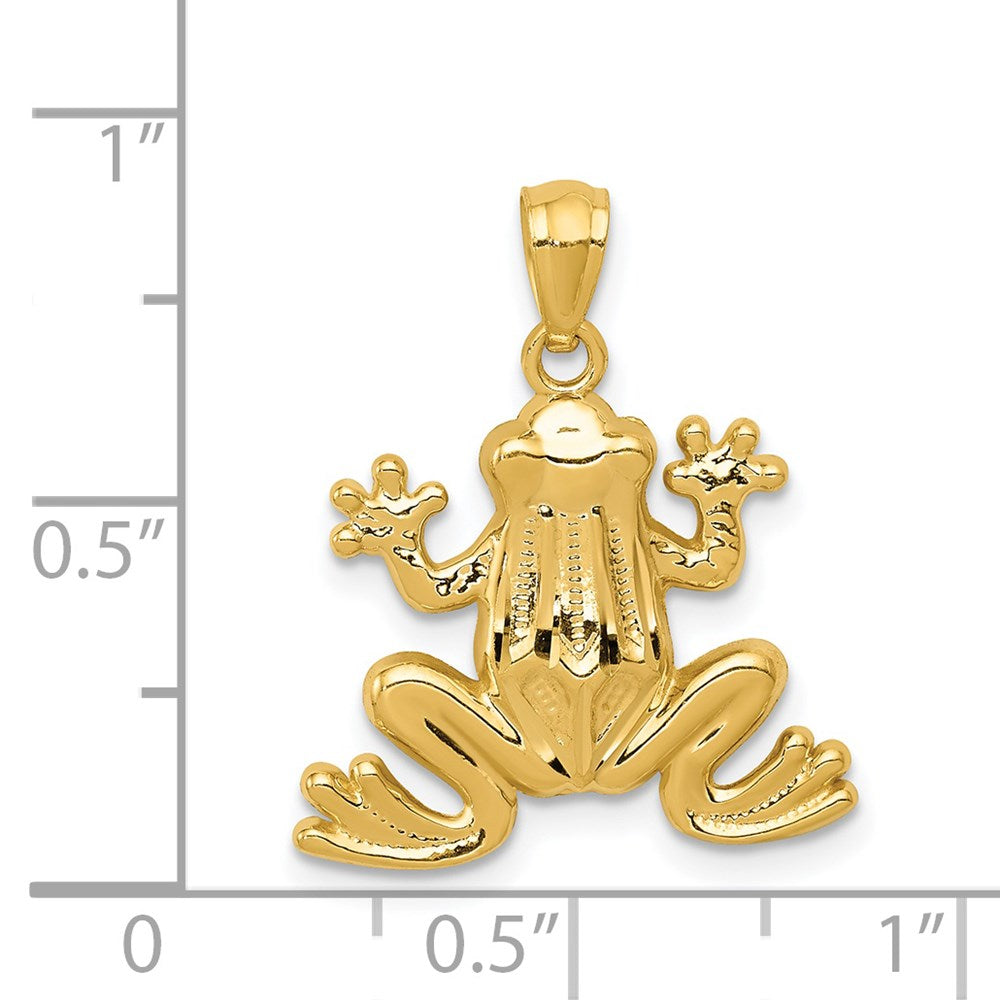Million Charms 14K Yellow Gold Themed Polished Frog Pendant