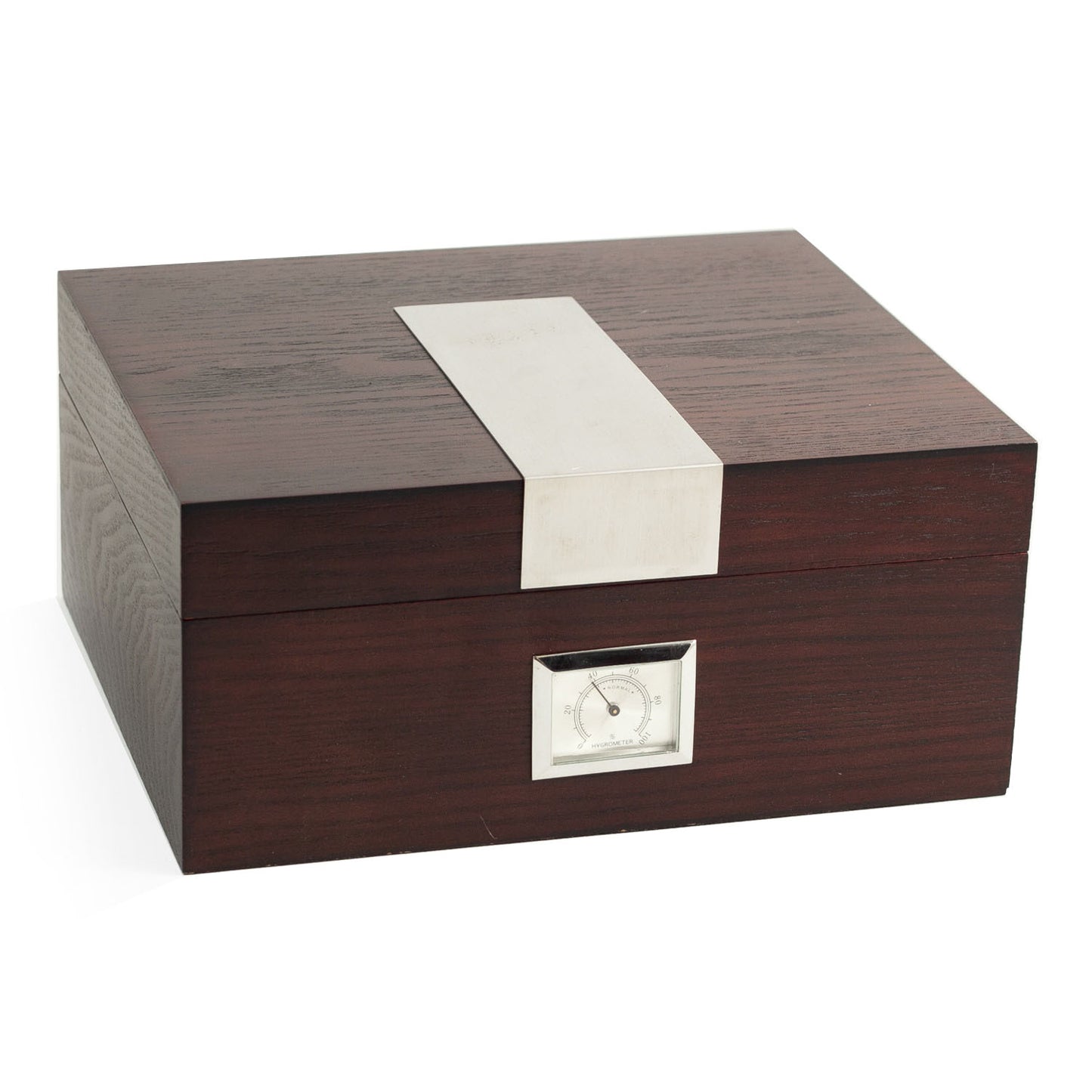 Occasion Gallery Espresso Wood Color "Espresso" Wood Cigar Humidor with Spanish Cedar Lining. Holds Up To 50 Cigars and Includes a Humidistat, External Hygrometer and Stainless Steel Accents. 10.25 L x 8.5 W x 4.5 H in.