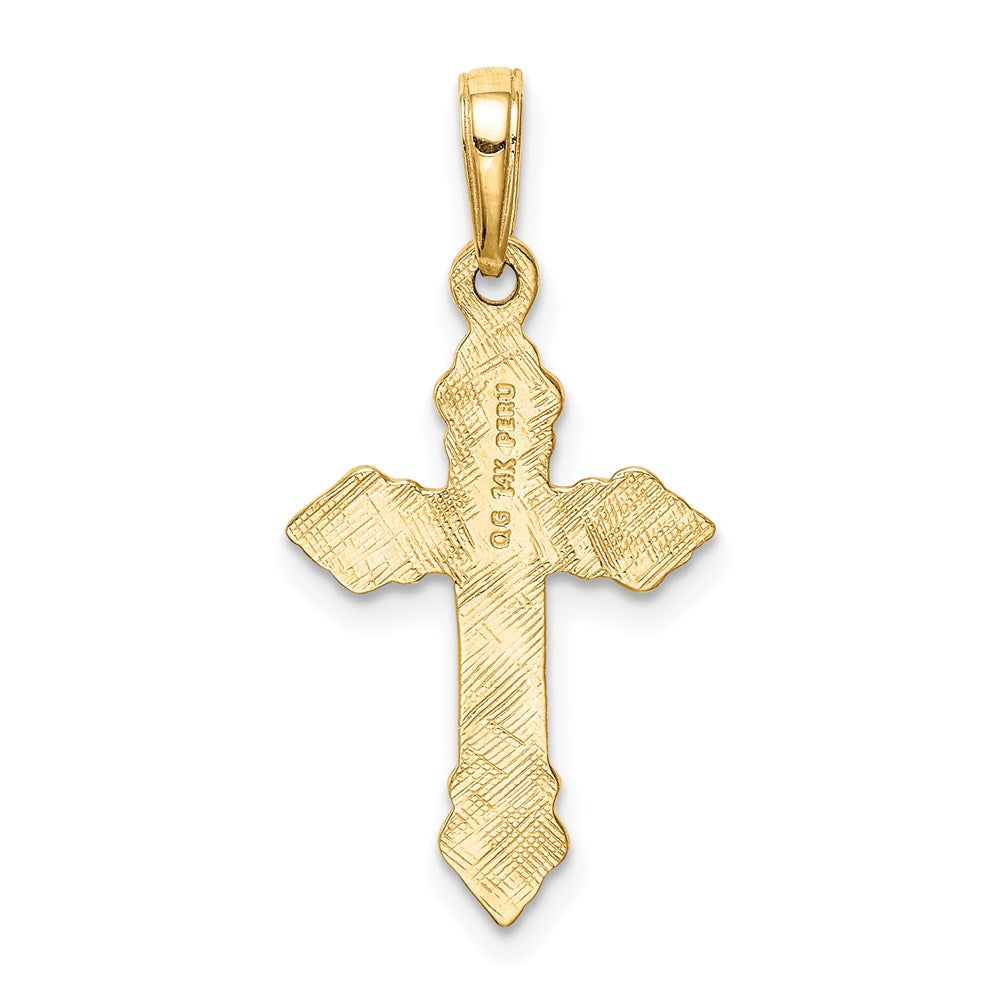 Million Charms 14K Yellow Gold Themed Relgious Cross Pendant