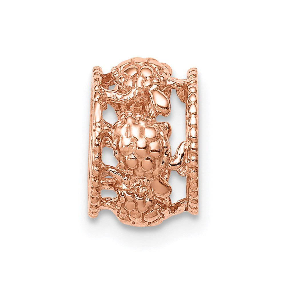 Million Charms 14K Rose Gold Themed Polished Turtle Slide