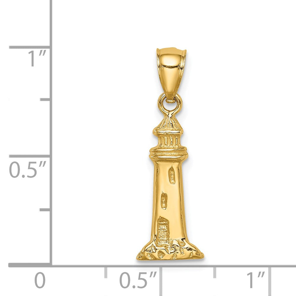 Million Charms 14K Yellow Gold Themed Lighthouse Pendant
