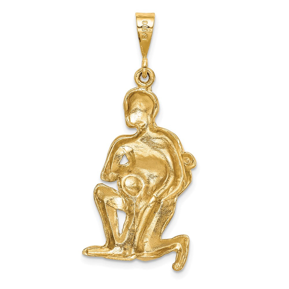 Million Charms 14K Yellow Gold Themed Satin Aquarius Zodiac Charm