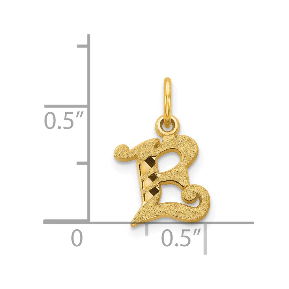 Million Charms 14K Yellow Gold Themed Alphabet Letter Initial E Charm