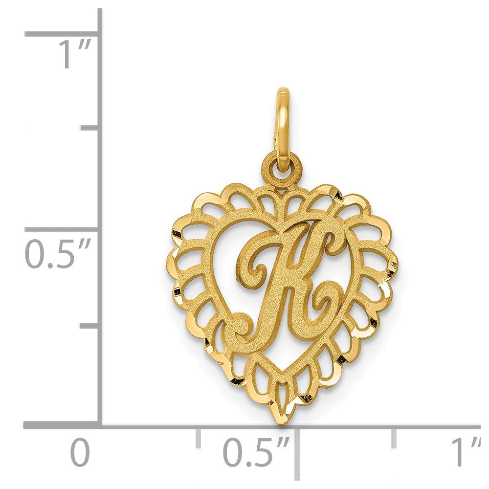 Million Charms 14K Yellow Gold Themed Alphabet Letter Initial K Charm