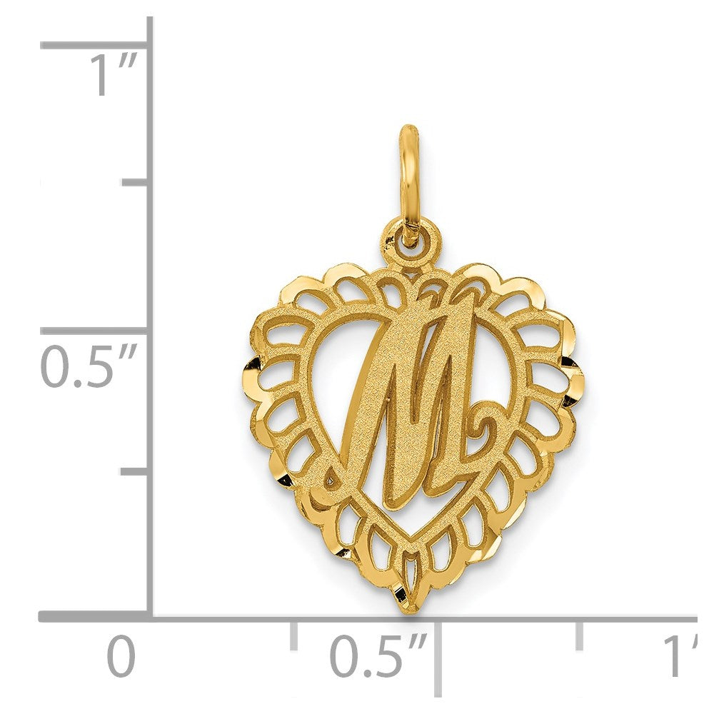 Million Charms 14K Yellow Gold Themed Alphabet Letter Initial M Charm