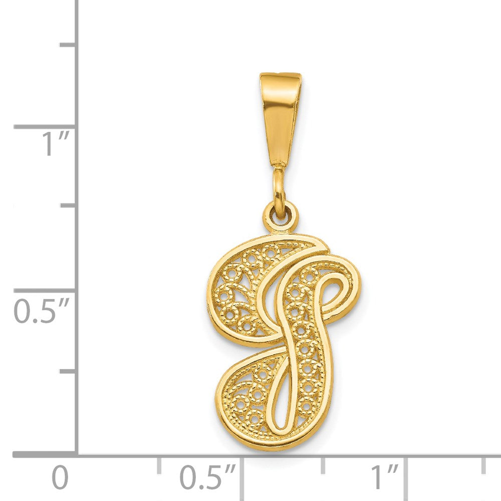 Million Charms 14K Yellow Gold Themed Alphabet Letter Initial G Charm