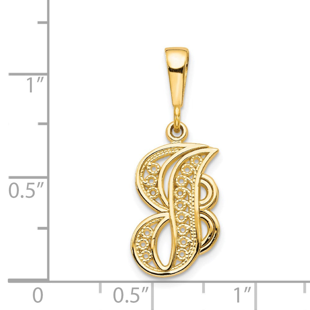 Million Charms 14K Yellow Gold Themed Alphabet Letter Initial J Charm
