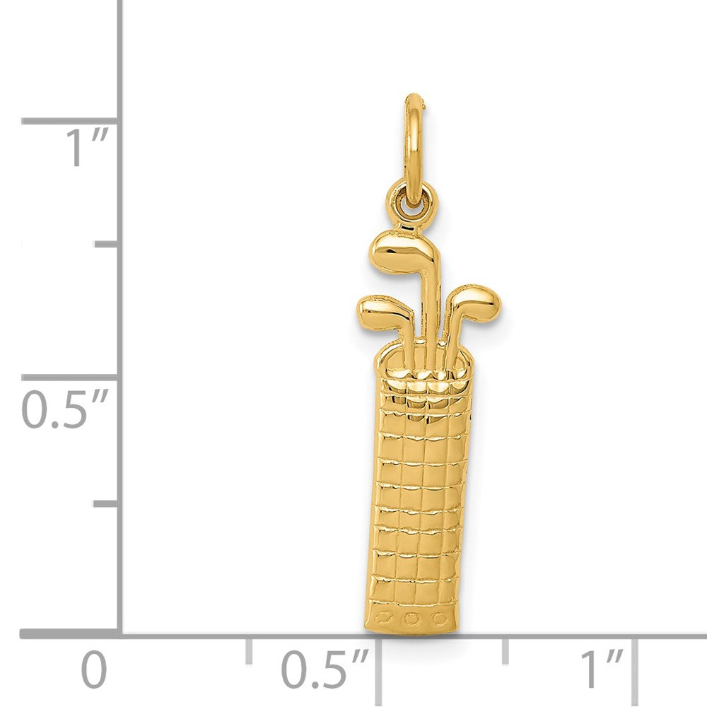 Million Charms 14K Yellow Gold Themed Sports Golf Bag Charm