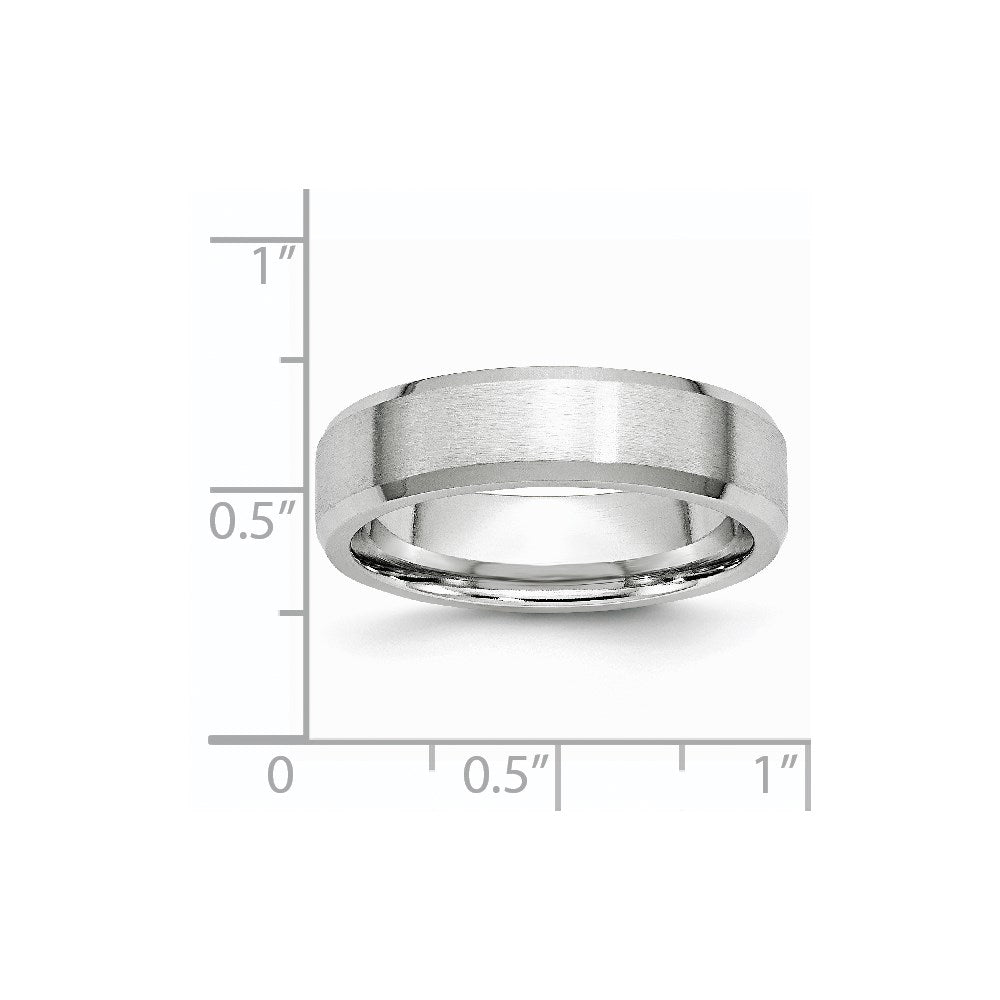 Unisex Fashion Jewelry, Chisel Brand Cobalt Beveled Edge Satin and Polished 6mm Ring Band