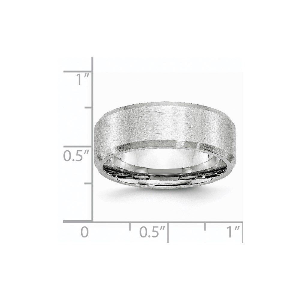 Unisex Fashion Jewelry, Chisel Brand Cobalt Beveled Edge Satin 8mm Ring Band