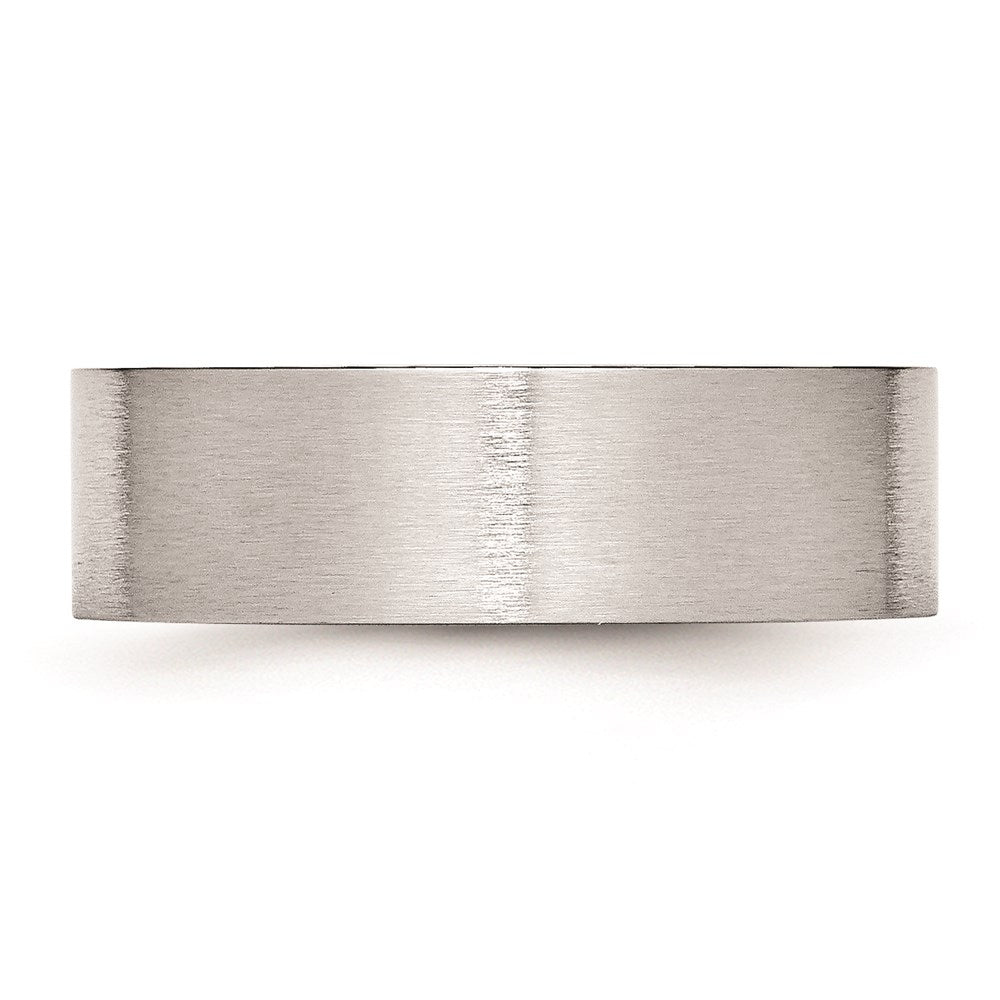 Unisex Fashion Jewelry, Chisel Brand Cobalt Flat Satin 7mm Ring Band