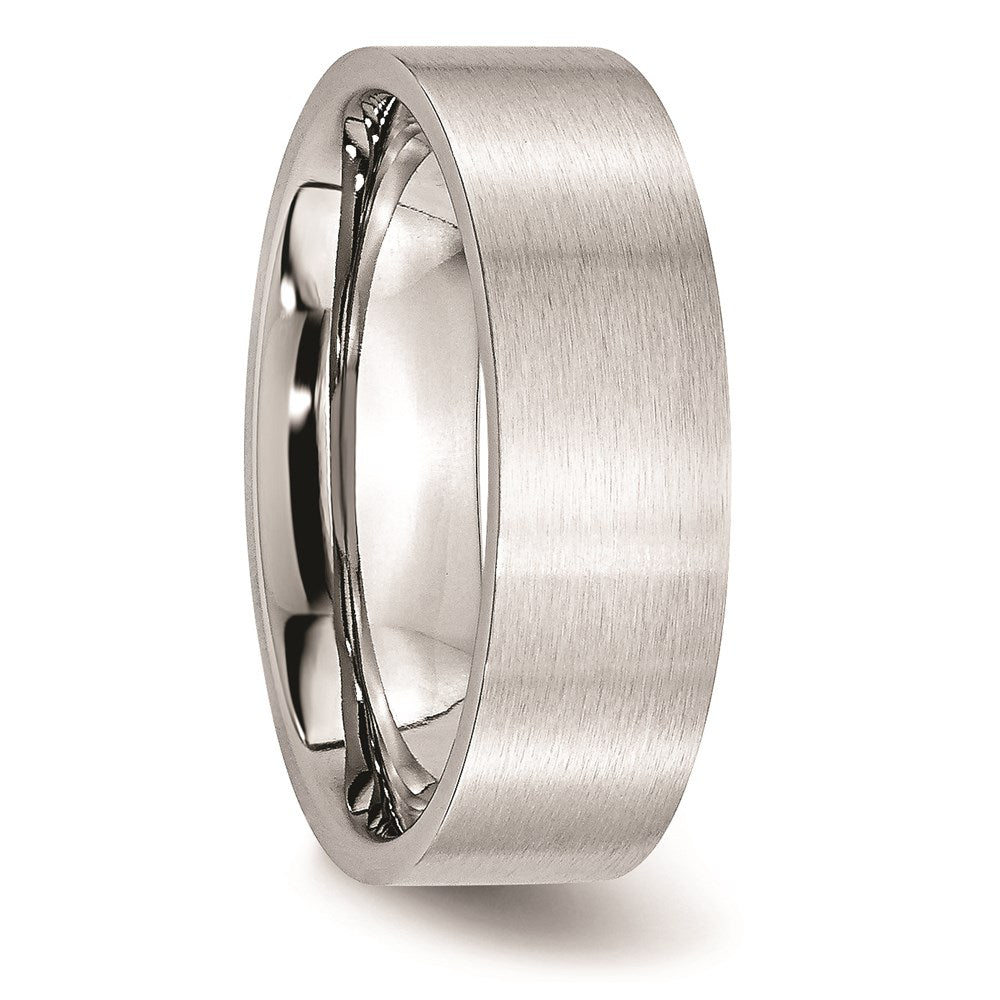 Unisex Fashion Jewelry, Chisel Brand Cobalt Flat Satin 7mm Ring Band