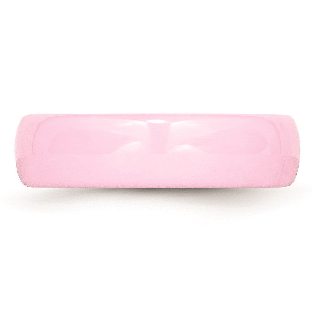 Women's Fashion Jewelry, Chisel Brand Ceramic Pink 6mm Polished Ring Band