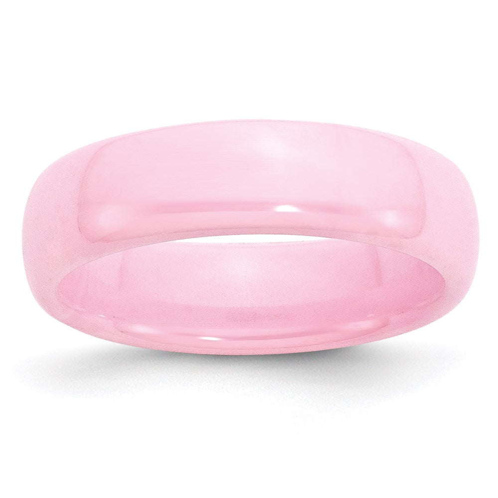 Women's Fashion Jewelry, Chisel Brand Ceramic Pink 6mm Polished Ring Band