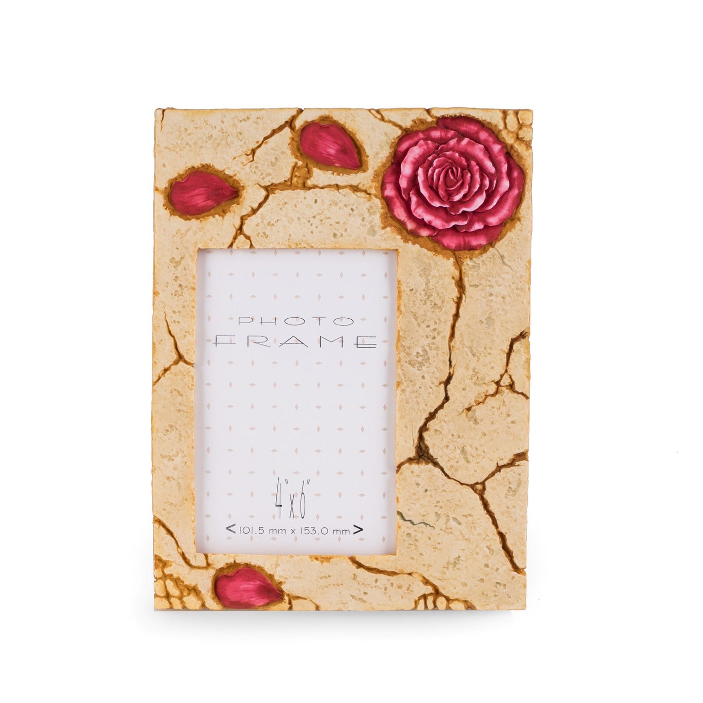 Occasion Gallery Rose Color Resin "Rose" 4"x6" Picture Frame with Easel Back. 6.75 L x 0.25 W x 9 H in.