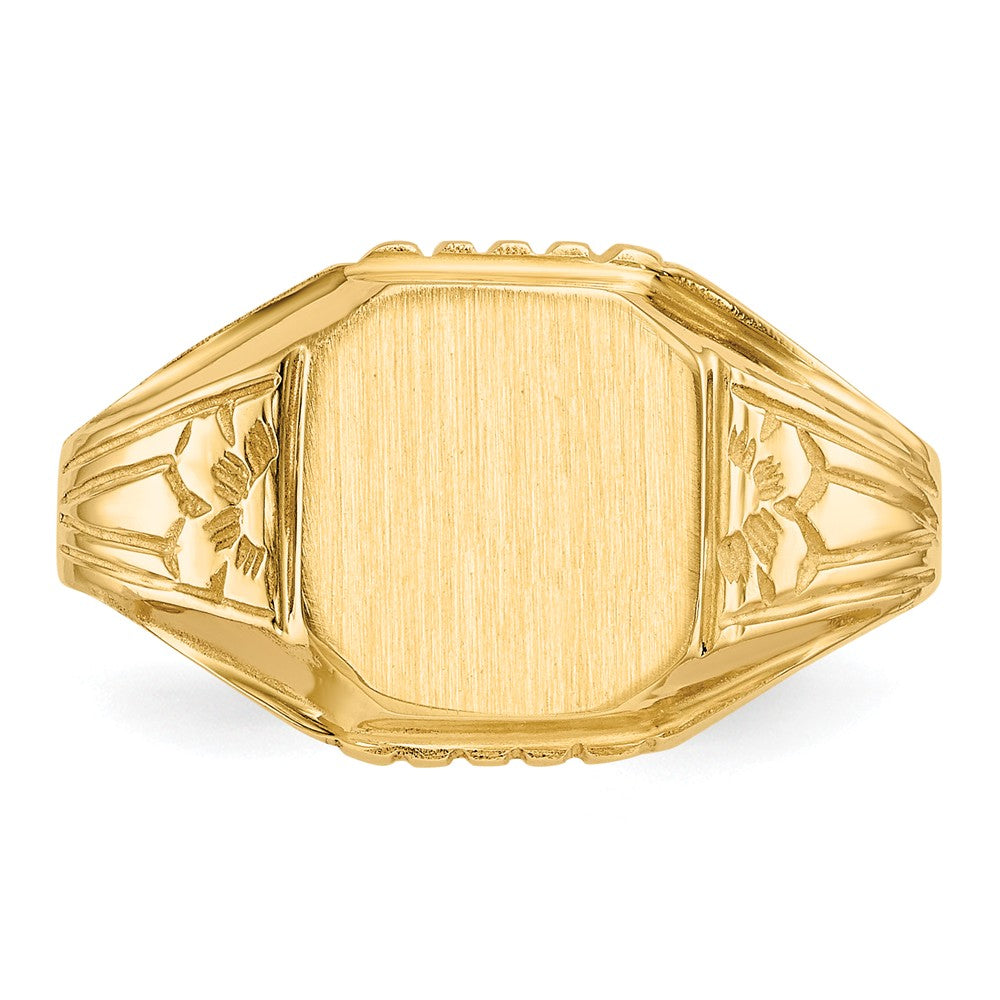 14k Yellow Gold Signet Ring, Size: 6