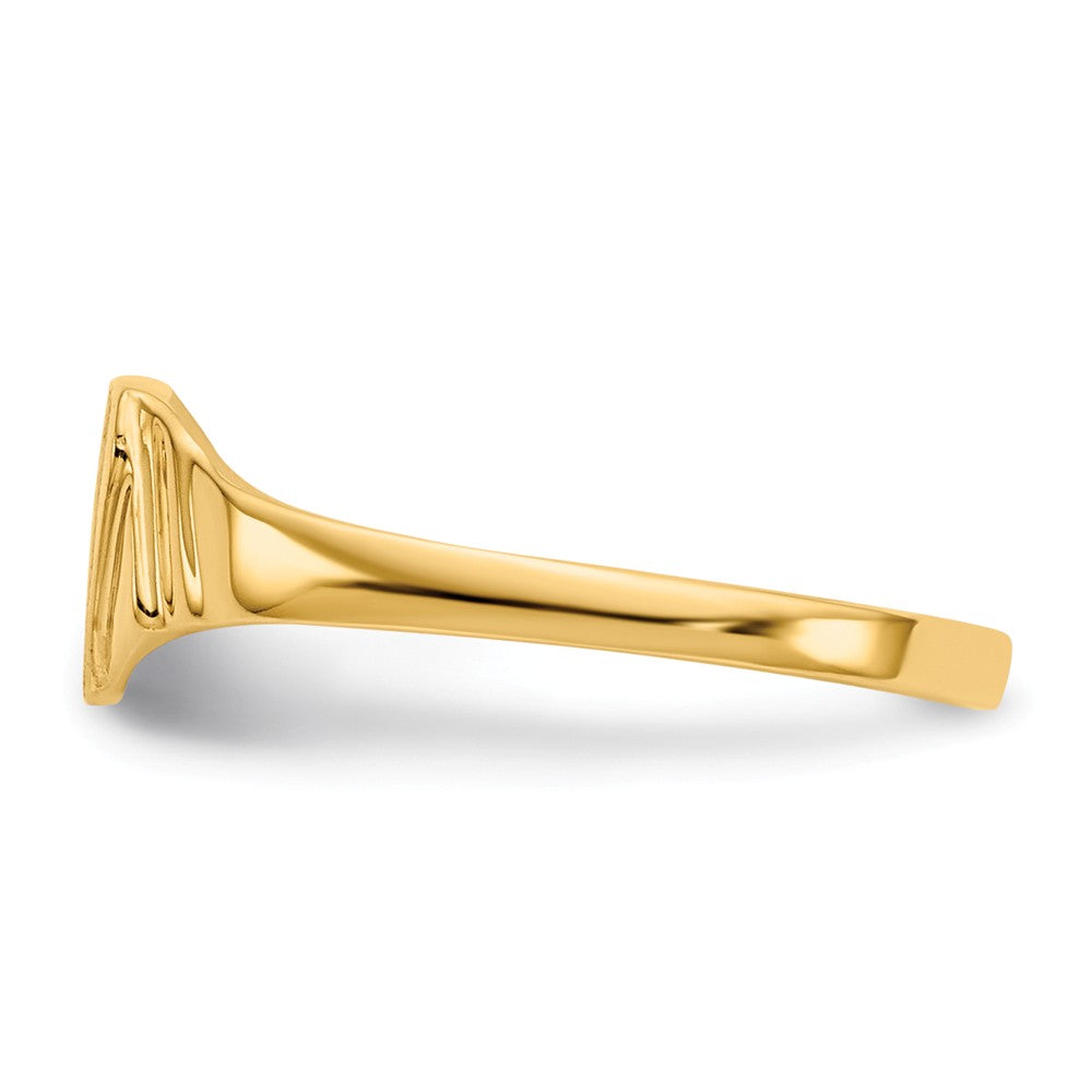 14k Yellow Gold Children's Signet Ring, Size: 3