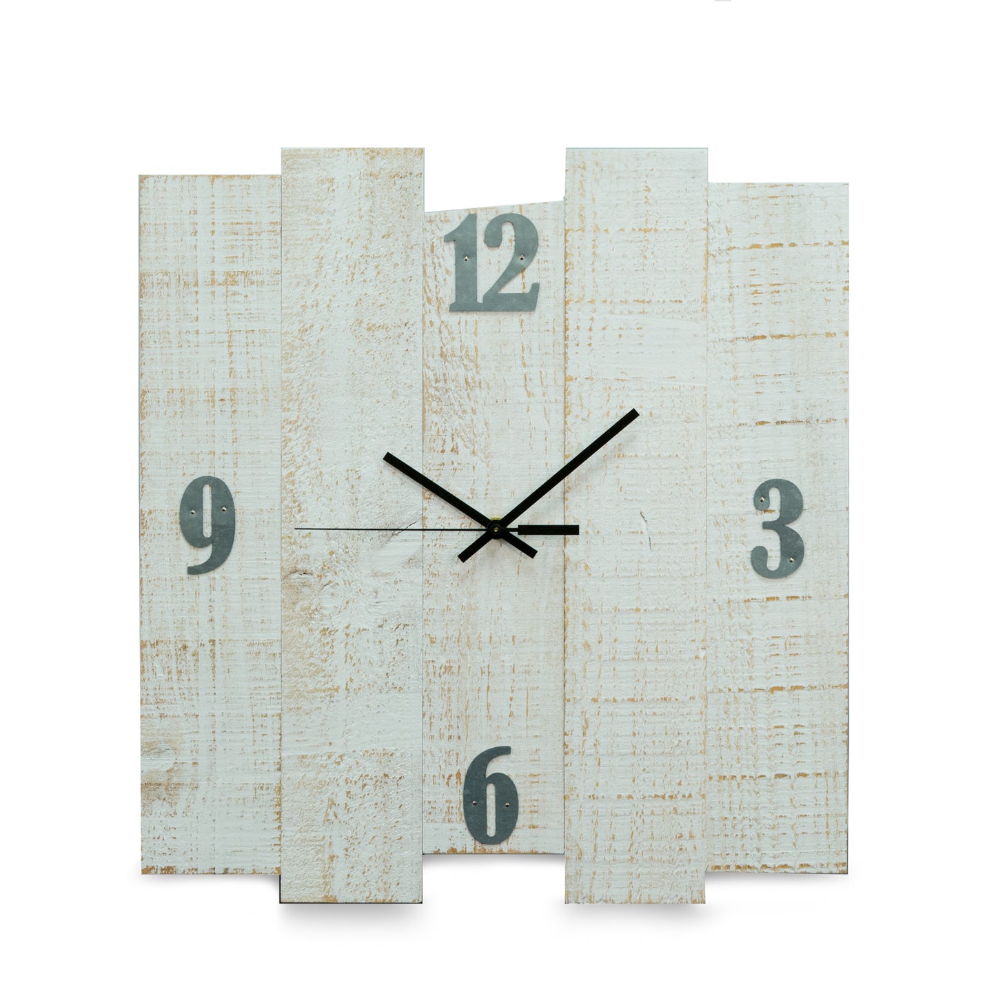 Occasion Gallery White Color White Distressed Wood Wall Clock size 16"x17" 16 L x 1 W x 17 H in.