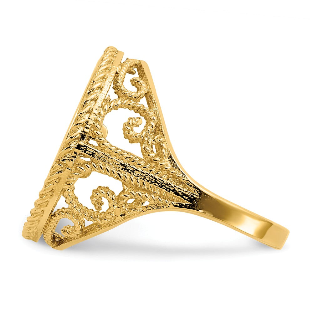 14k Yellow Gold 1/10AE Polished Coin Ring Unassembled, Size: 7
