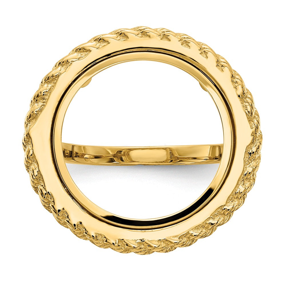 14k Yellow Gold 1/10AE Polished Coin Ring Unassembled, Size: 7