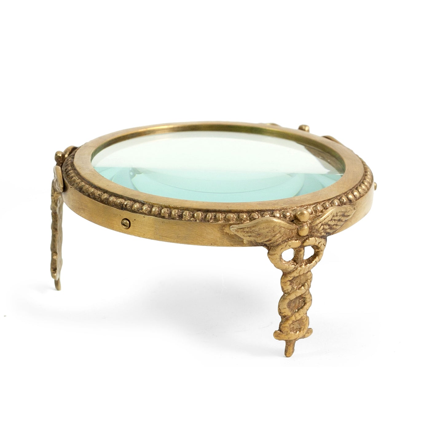 Occasion Gallery Gold Color Medical Brass Magnifier with Triple Magnification. L x 4.25 W x 2 H in.