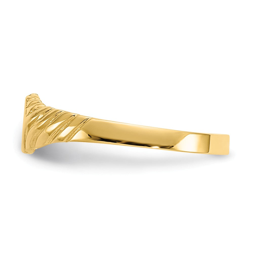 14k Yellow Gold Child's Fancy Signet Ring, Size: 3