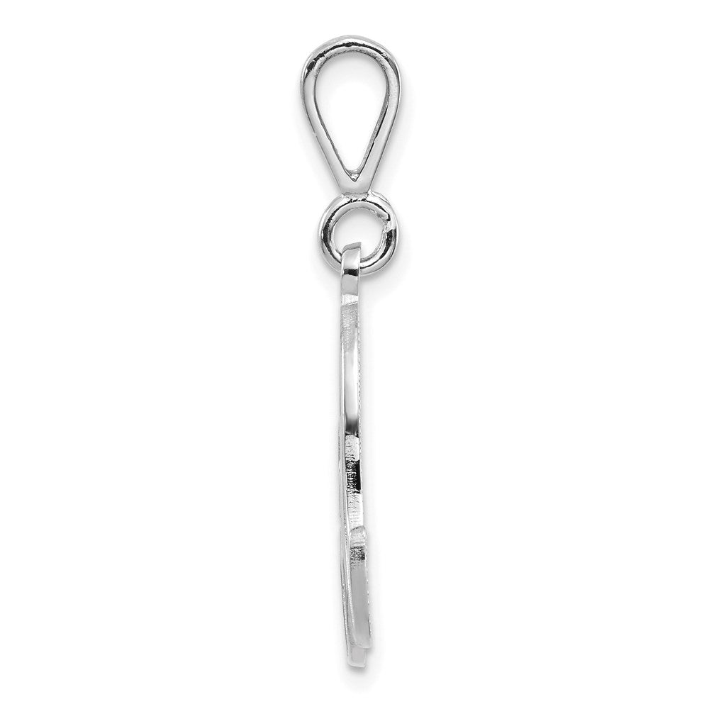 Dije de letra inicial A, estilo filigrana, pulido, de oro blanco de 14 quilates, marca Million Charms