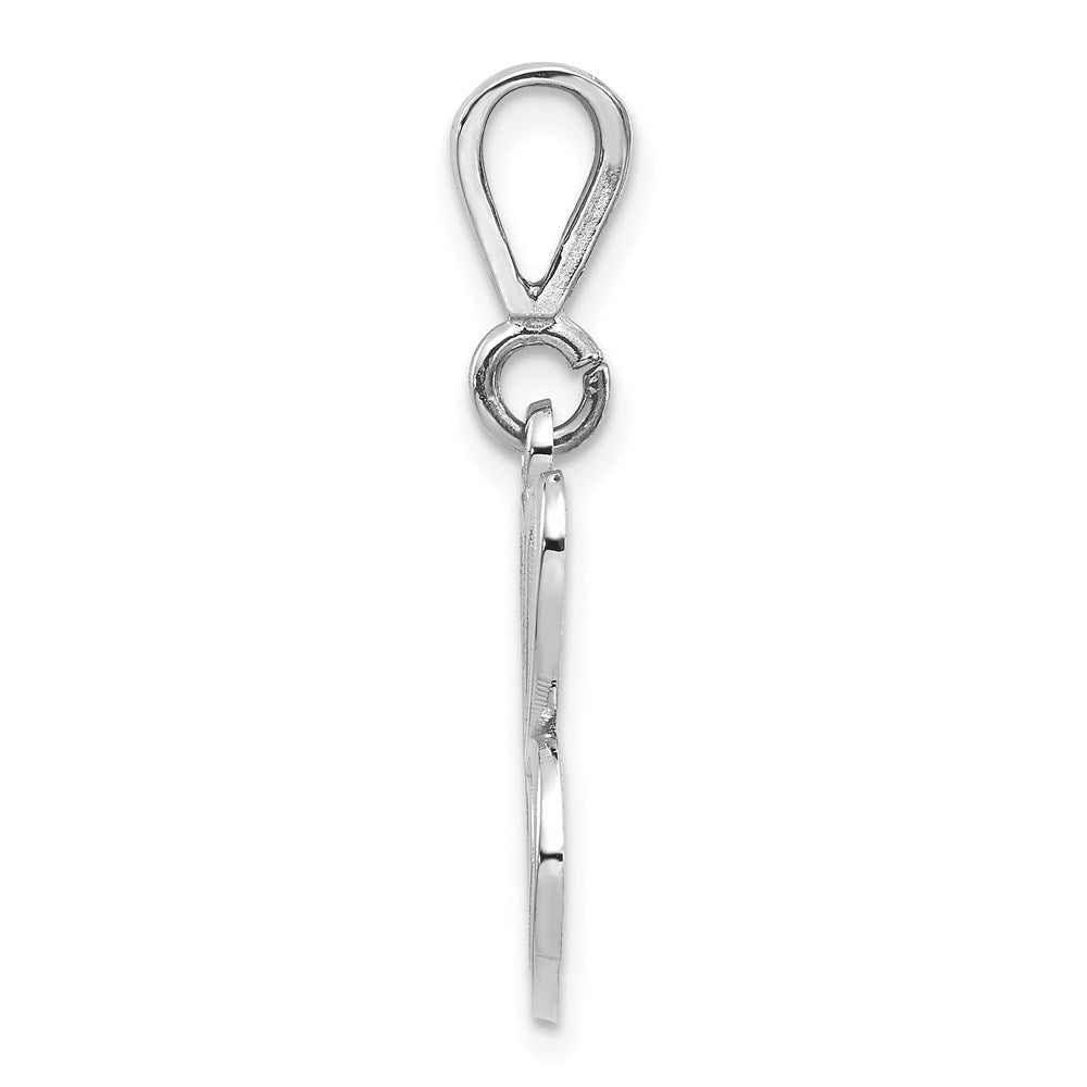 Dije de letra inicial C de Million Charms, estilo filigrana, pulido, sólido, de oro blanco de 14 K