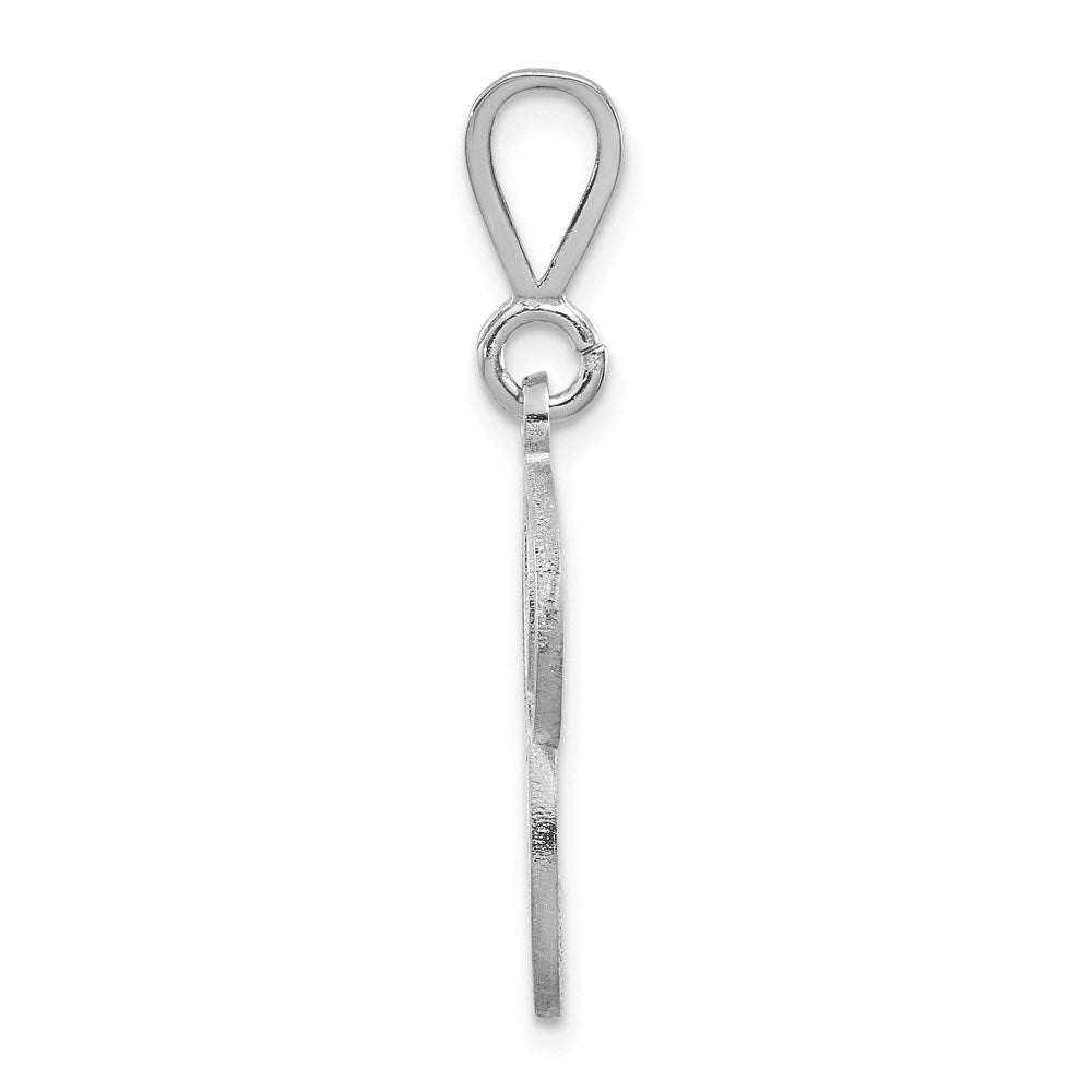 Colgante con inicial P de Million Charms, letra del alfabeto de filigrana pulida, de oro blanco sólido de 14 K con diseño temático