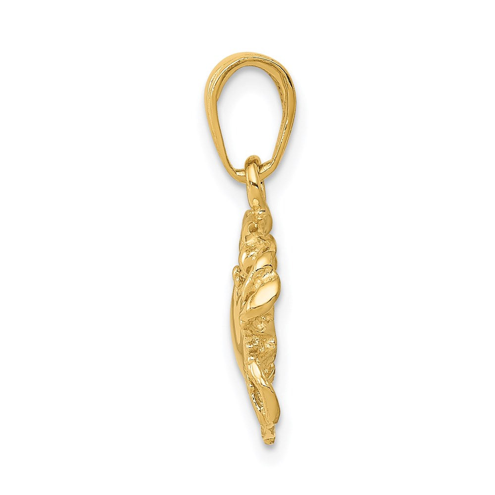Dije de cangrejo Million Charms de oro amarillo de 14 K, con diseño calado, pulido y parte posterior abierta