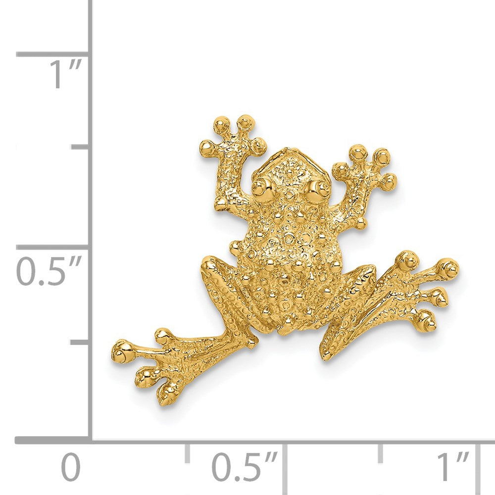 Million Charms 14K Yellow Gold Themed Solid Polished Open-Backed Frog Slide
