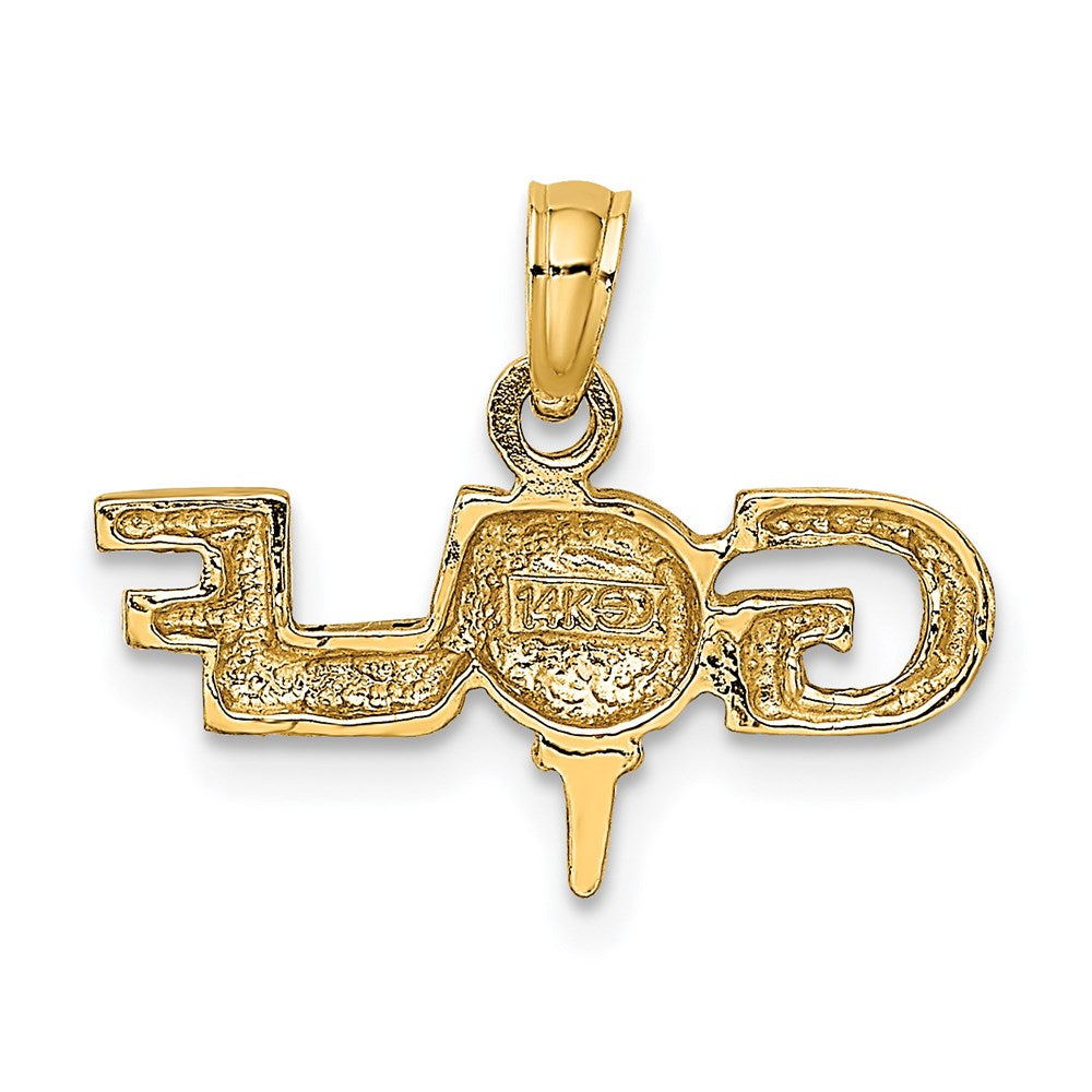 Million Charms 14K Yellow Gold Themed Solid Polished Sports Golf Charm