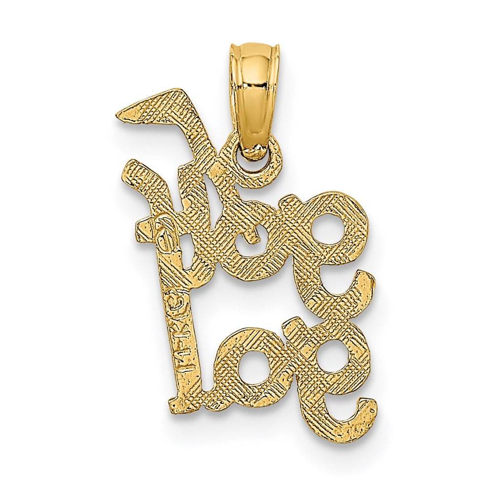 Million Charms 14K Yellow Gold Themed Solid Polished Sports Golf Gal Charm