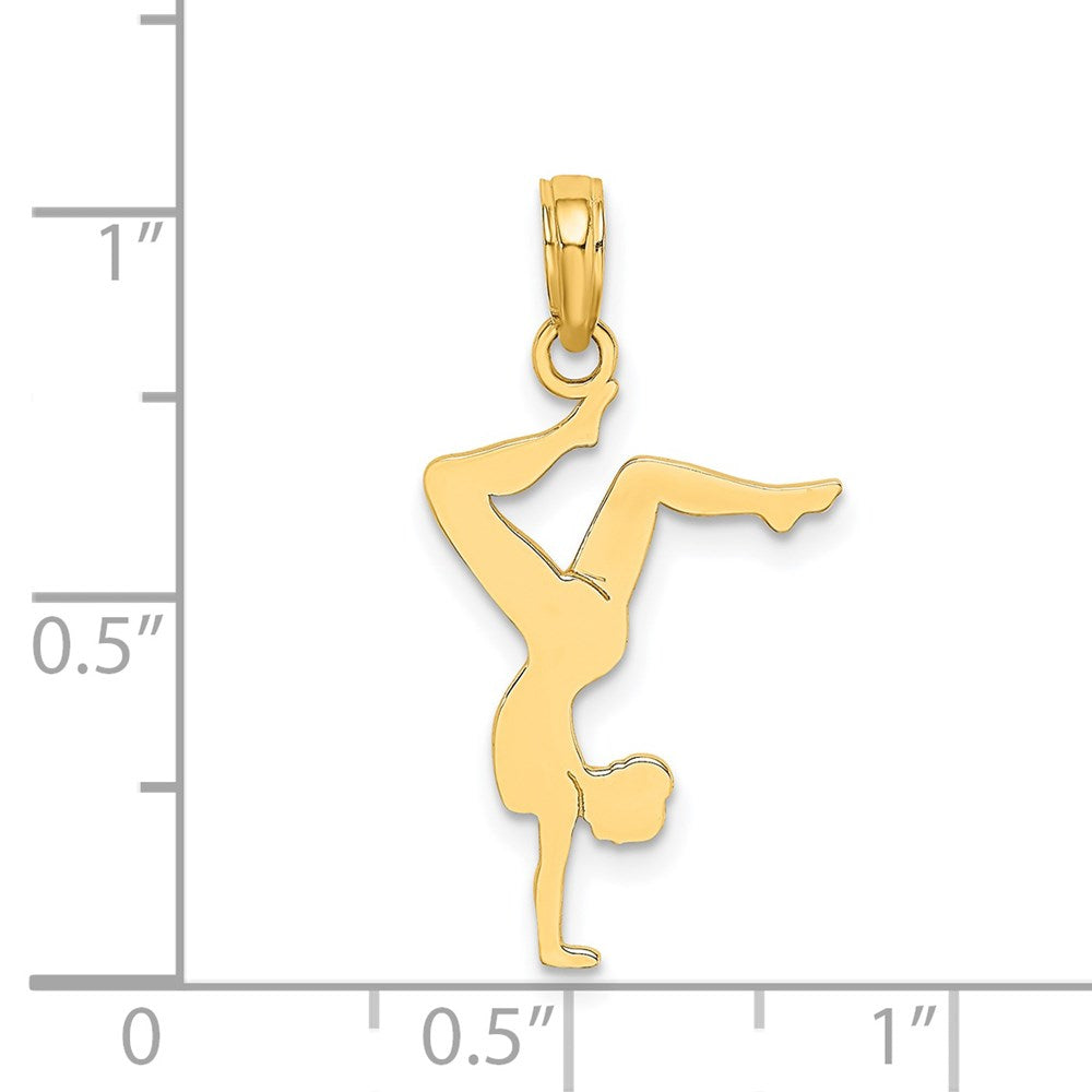 Million Charms 14K Yellow Gold Themed Solid Polished Gymnast Charm